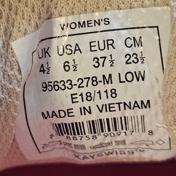 K-Swiss Donovan Woven Tennis Shoes, Women's 6.5, Beige Metallic Lace-Up Sneakers - Picture 5 of 6